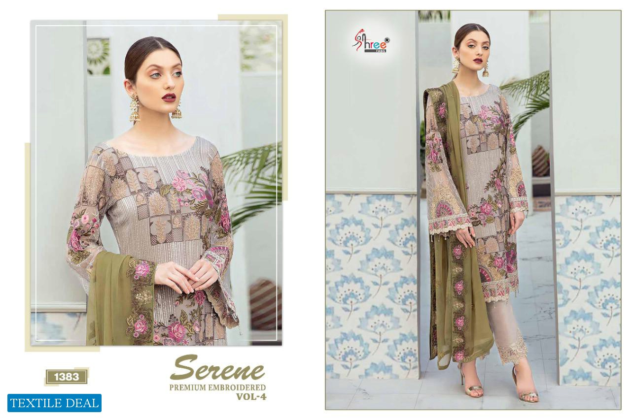 SHREE FAB SERENE PREMIUM EMBROIDERED VOL 4 GEORGETTE EMBROIDERY PAKISTANI SUITS