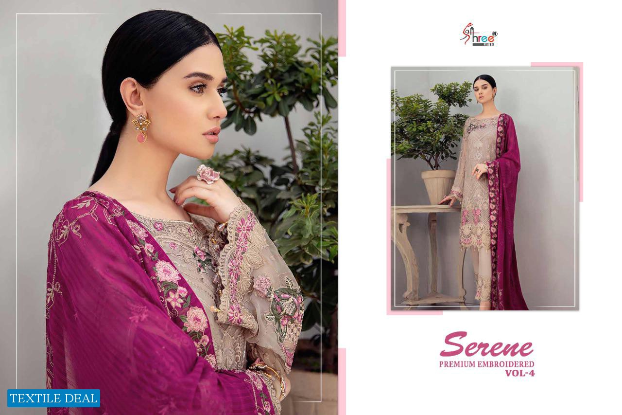 SHREE FAB SERENE PREMIUM EMBROIDERED VOL 4 GEORGETTE EMBROIDERY PAKISTANI SUITS