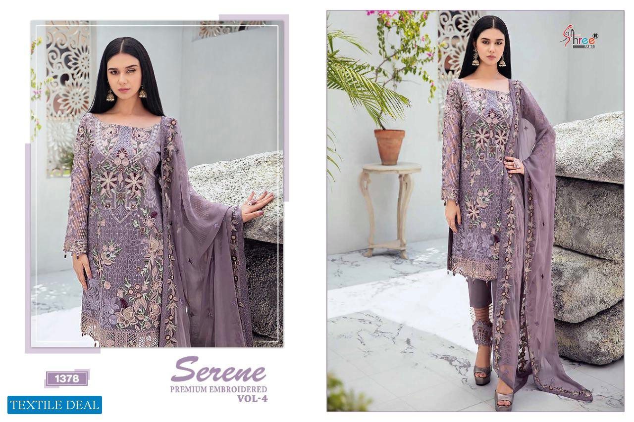 SHREE FAB SERENE PREMIUM EMBROIDERED VOL 4 GEORGETTE EMBROIDERY PAKISTANI SUITS