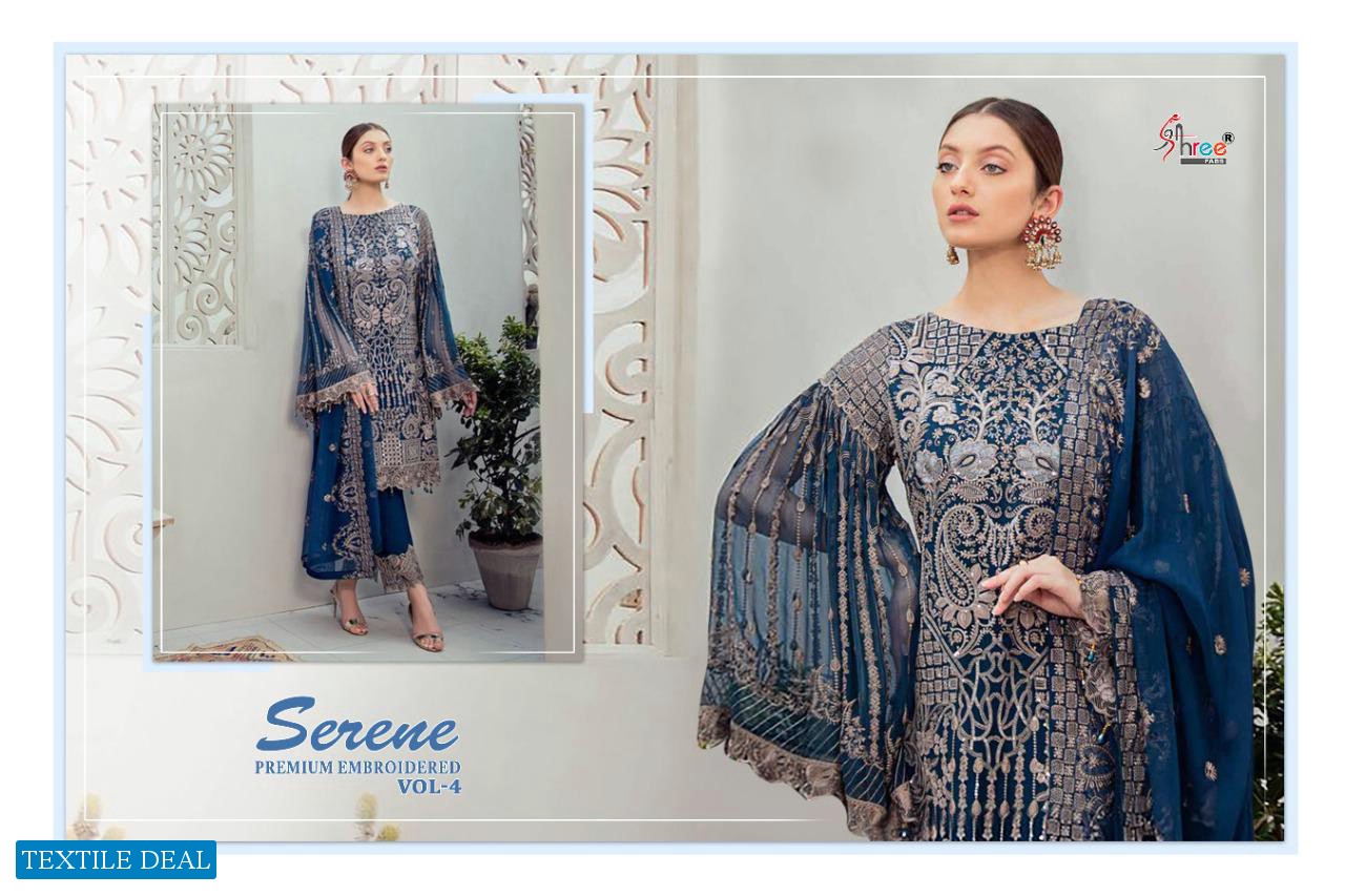 SHREE FAB SERENE PREMIUM EMBROIDERED VOL 4 GEORGETTE EMBROIDERY PAKISTANI SUITS