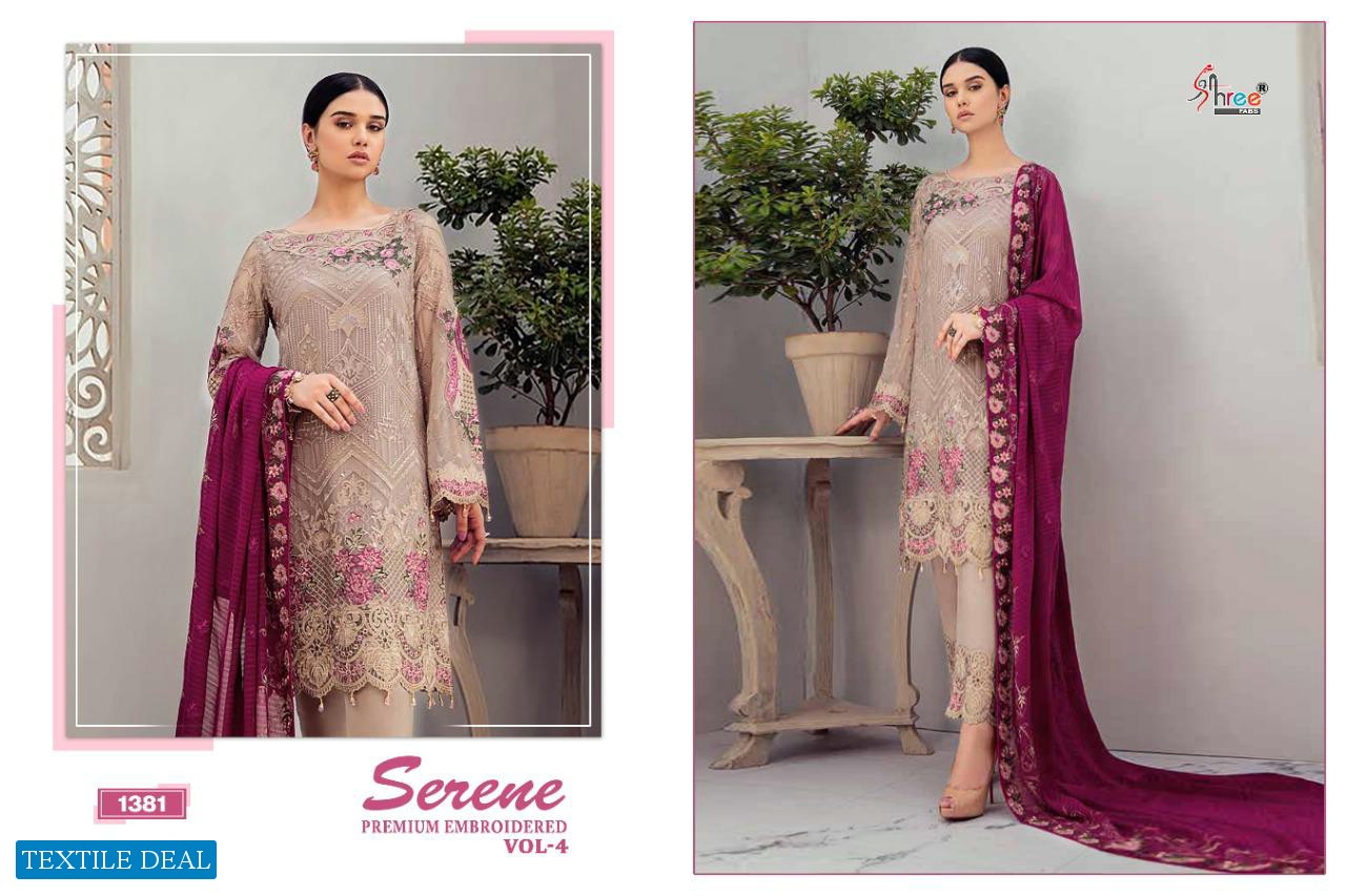 SHREE FAB SERENE PREMIUM EMBROIDERED VOL 4 GEORGETTE EMBROIDERY PAKISTANI SUITS