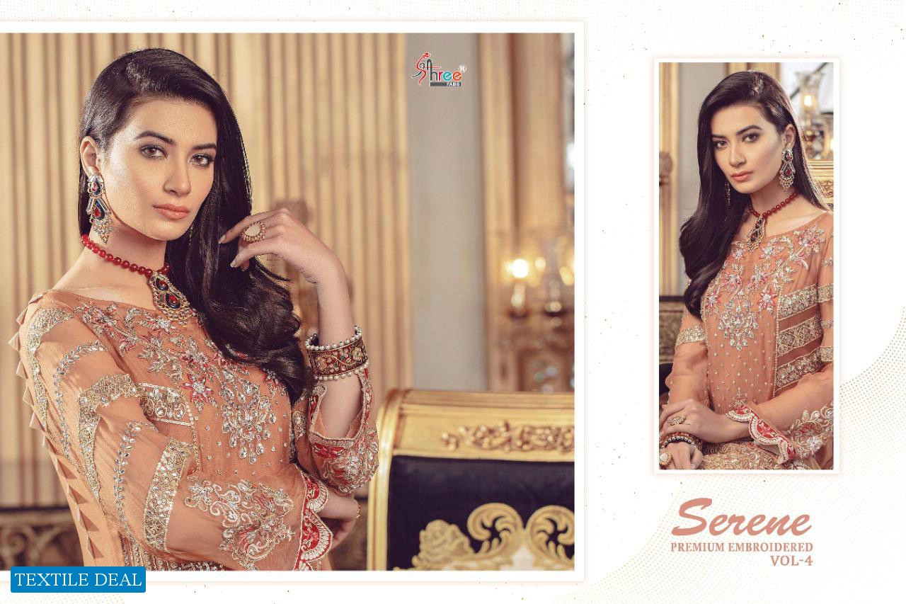 SHREE FAB SERENE PREMIUM EMBROIDERED VOL 4 GEORGETTE EMBROIDERY PAKISTANI SUITS CATALOG