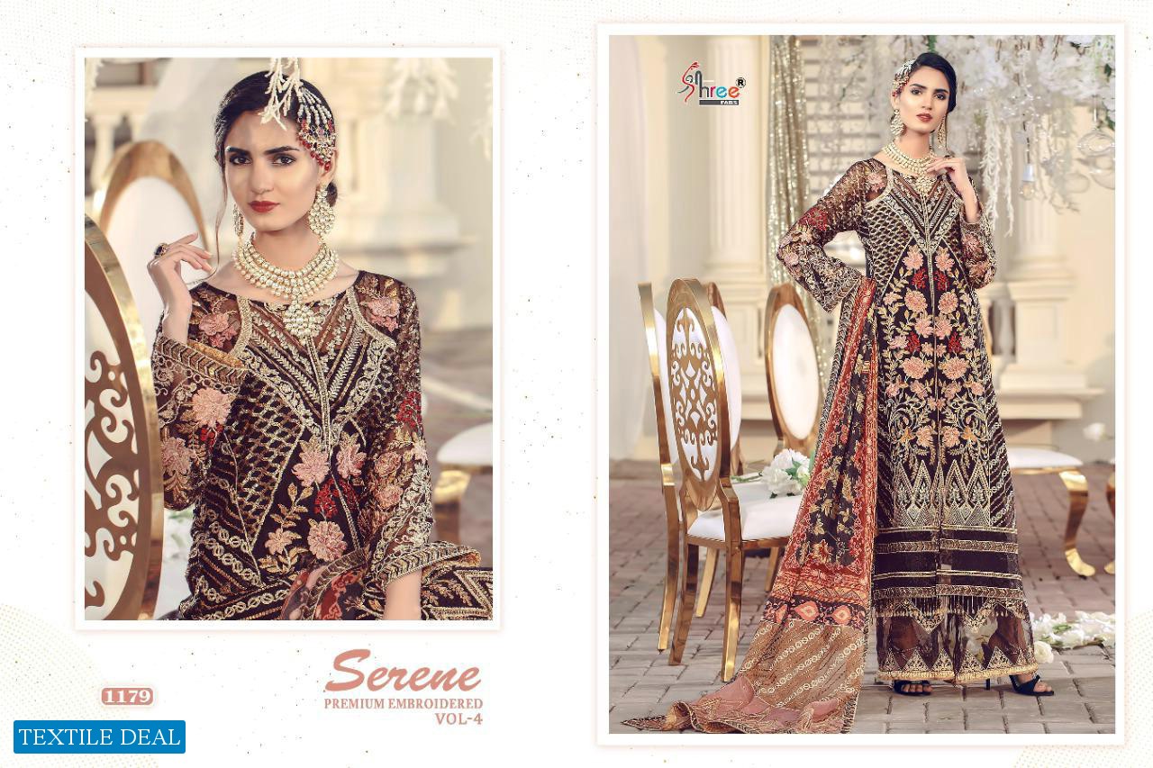 SHREE FAB SERENE PREMIUM EMBROIDERED VOL 4 GEORGETTE EMBROIDERY PAKISTANI SUITS CATALOG