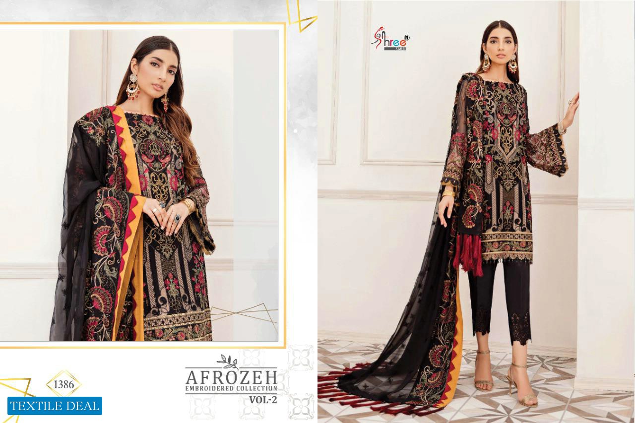 SHREE FABS AFROZEH EMBROIDERED COLLECTION VOL 2 GEORGETTE PAKISTANI SUITS