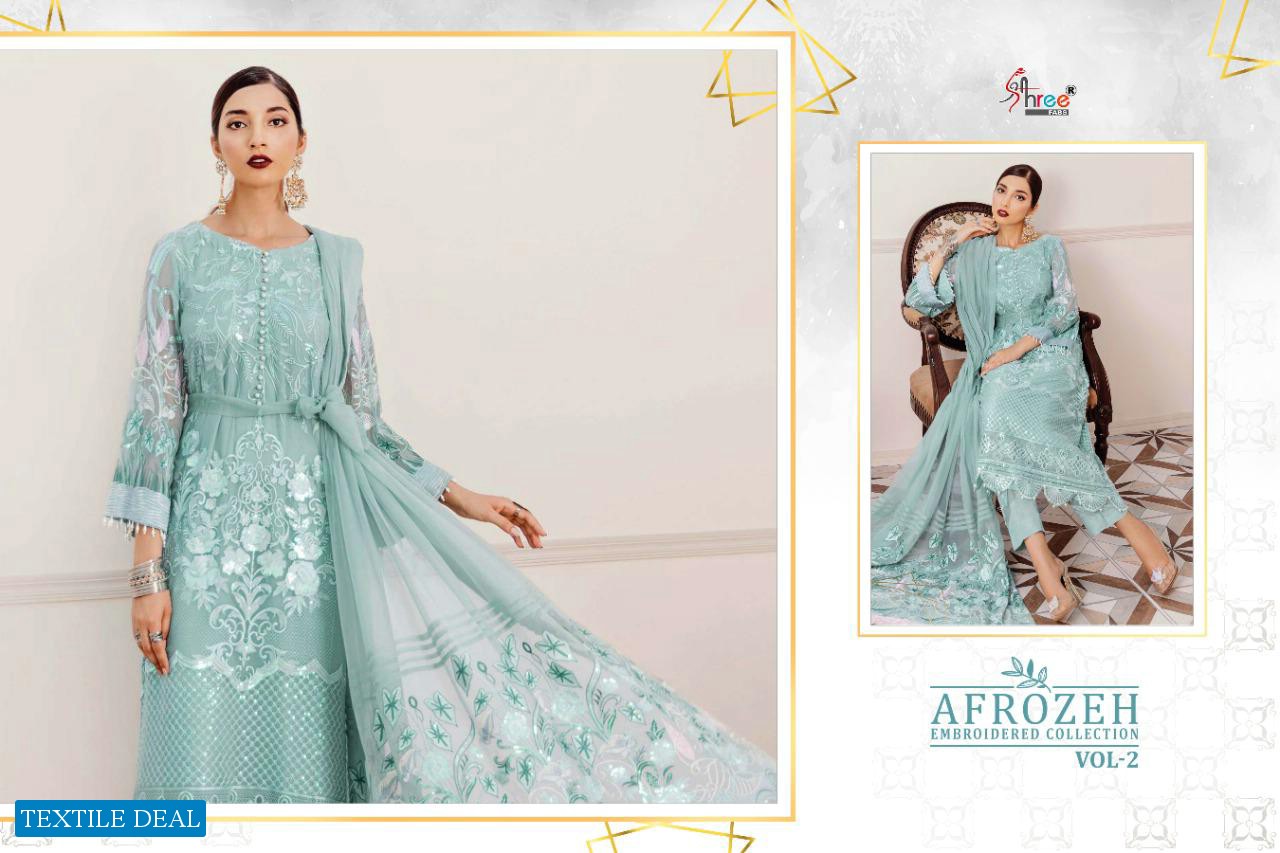 SHREE FABS AFROZEH EMBROIDERED COLLECTION VOL 2 GEORGETTE PAKISTANI SUITS