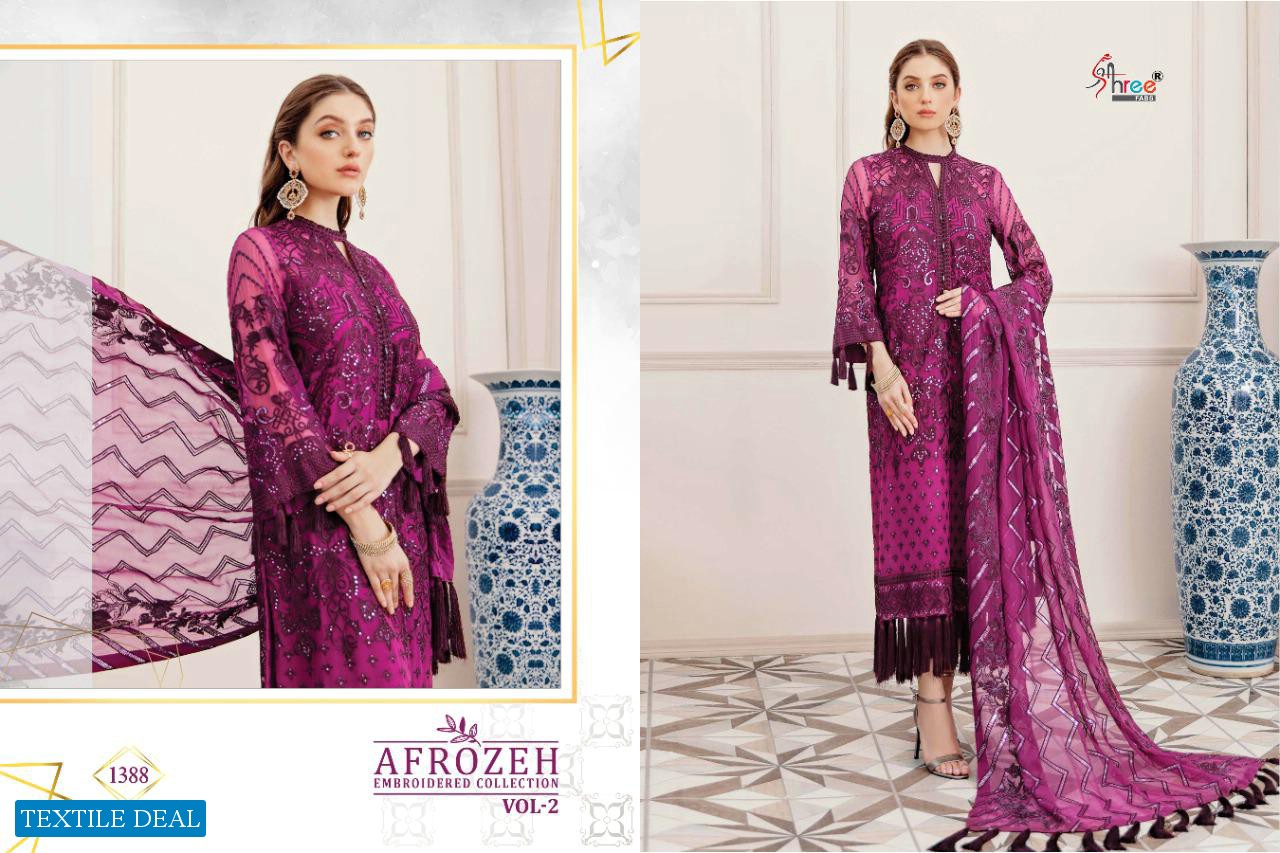 SHREE FABS AFROZEH EMBROIDERED COLLECTION VOL 2 GEORGETTE PAKISTANI SUITS