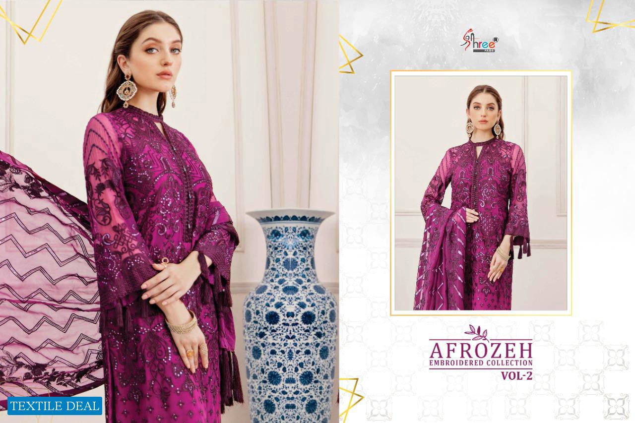 SHREE FABS AFROZEH EMBROIDERED COLLECTION VOL 2 GEORGETTE PAKISTANI SUITS