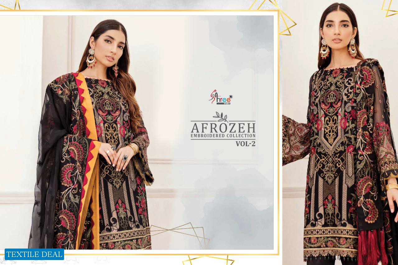 SHREE FABS AFROZEH EMBROIDERED COLLECTION VOL 2 GEORGETTE PAKISTANI SUITS