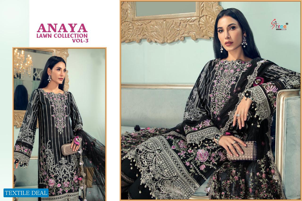 SHREE FABS ANAYA LAWN VOL 3 PAKISTANI EMBROIDERY LAWN SALWAR SUITS