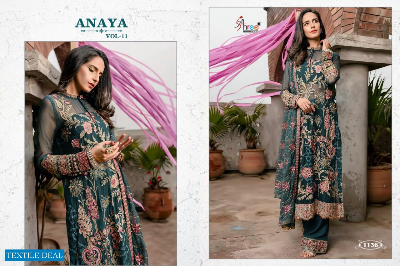 SHREE FABS ANAYA VOL 11 GEORGETTE PAKISTANI DRESS MATERIALS