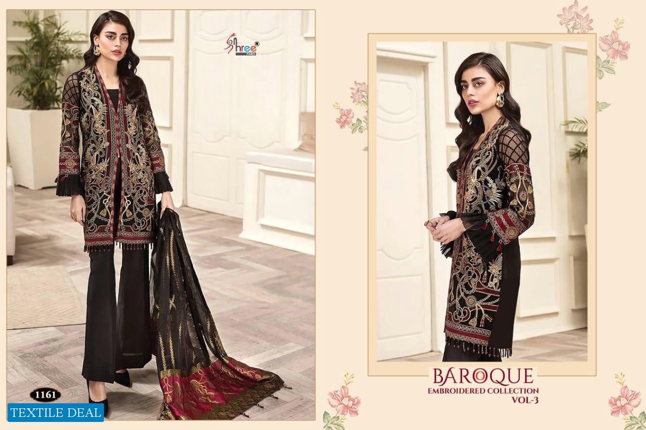SHREE FABS BAROQUE EMBROIDERED COLLECTION VOL 3 GEORGETTE PAKISTANI SUITS