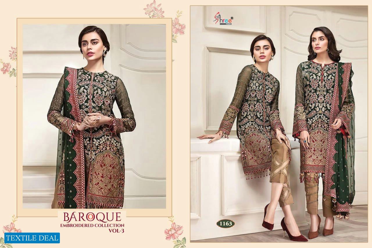 SHREE FABS BAROQUE EMBROIDERED COLLECTION VOL 3 GEORGETTE PAKISTANI SUITS