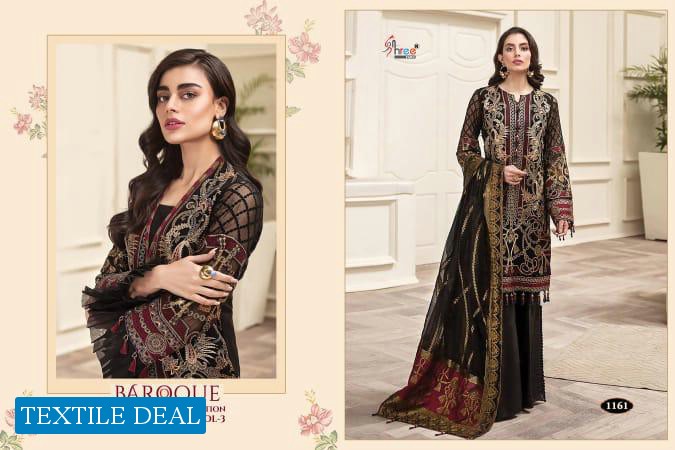 SHREE FABS BAROQUE EMBROIDERED COLLECTION VOL 3 GEORGETTE PAKISTANI SUITS