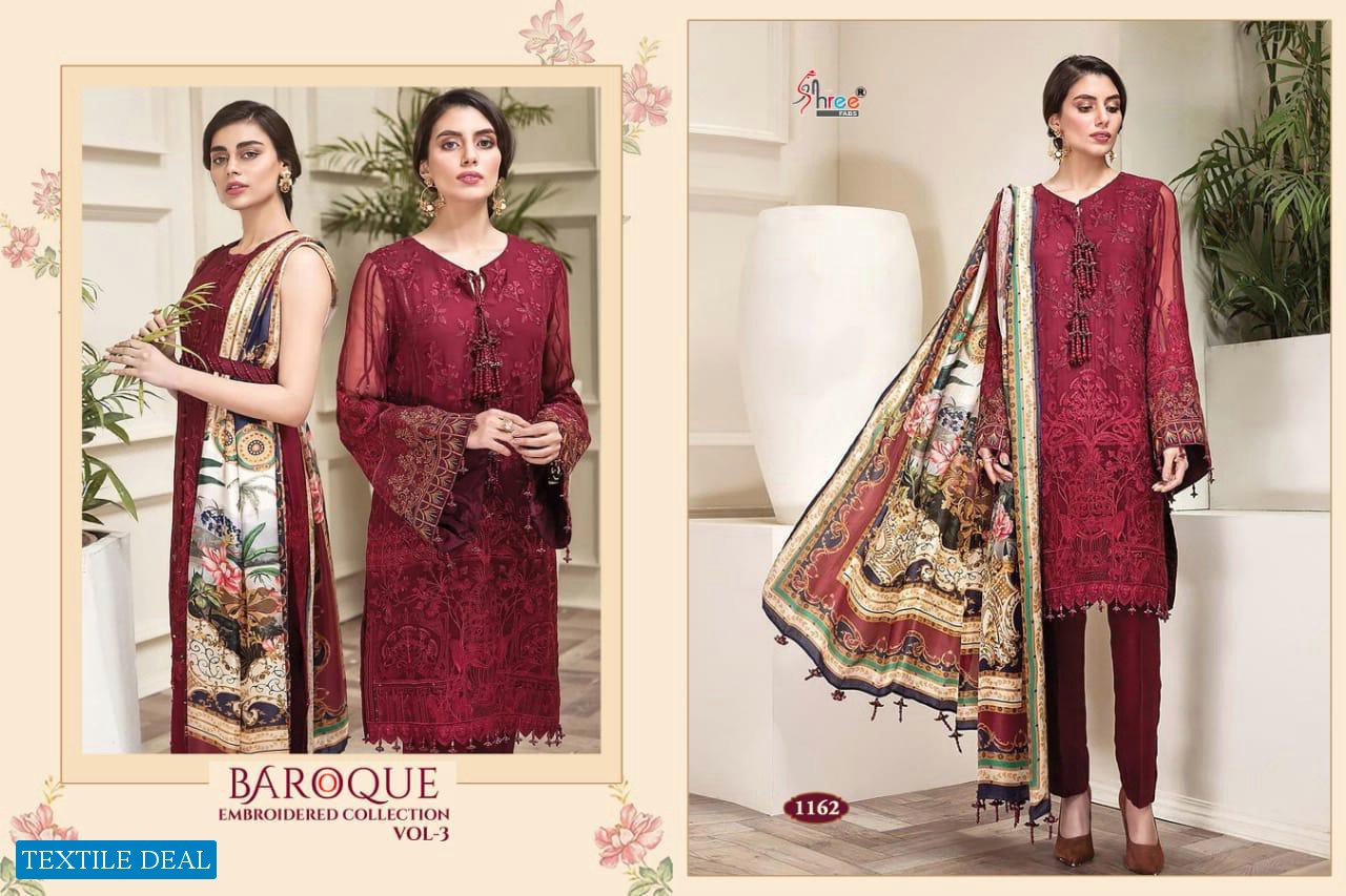 SHREE FABS BAROQUE EMBROIDERED COLLECTION VOL 3 GEORGETTE PAKISTANI SUITS