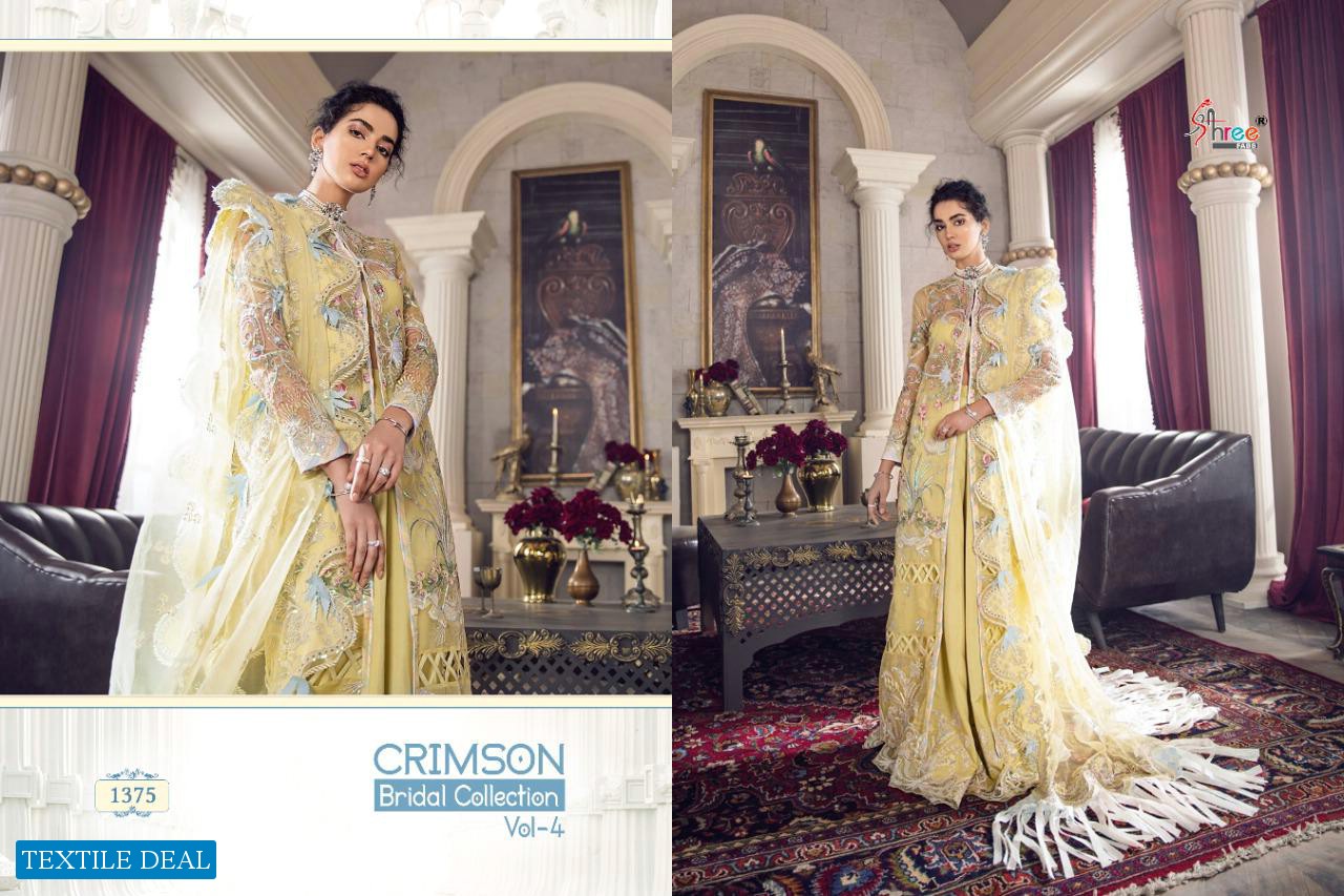 SHREE FABS CRIMSON BRIDAL COLLECION VOL 4 HEAVY NET EMBROIDERY PAKISTANI SUITS