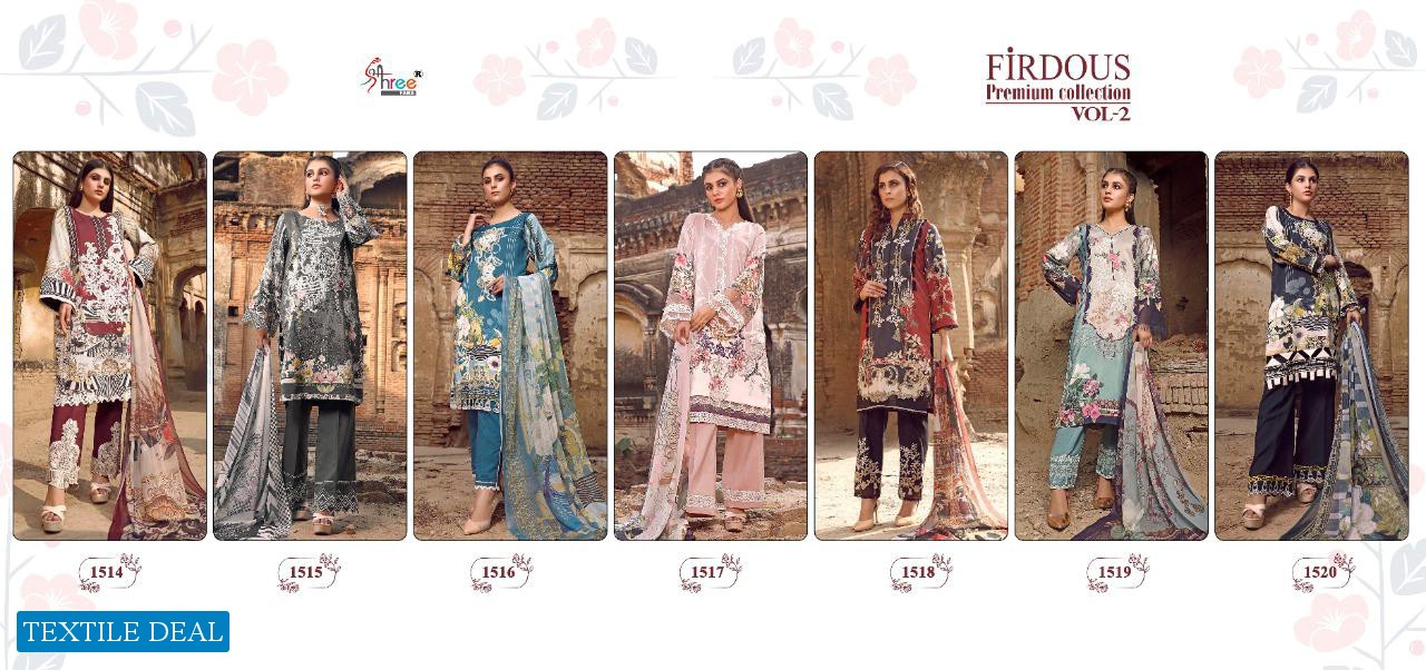 SHREE FABS FIRDOUS PREMIUM COLLECTION VOL 2 JAM COTTON PAKISTANI DRESS MATERIALS