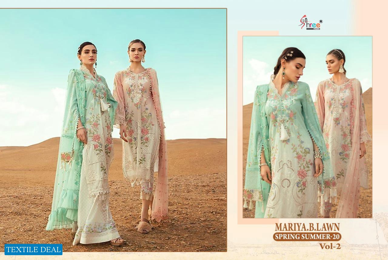 SHREE FABS MARIA B LAWN SPRING SUMMER 20 VOL 2 COTTON PAKISTANI SUITS