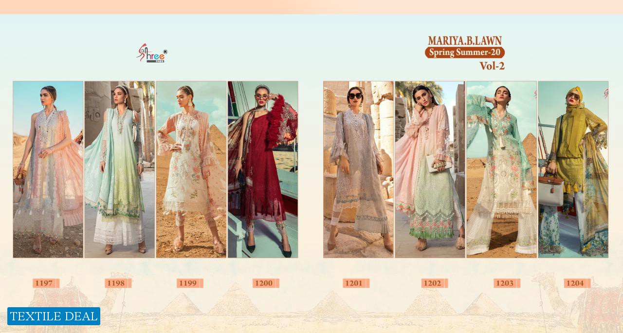 SHREE FABS MARIA B LAWN SPRING SUMMER 20 VOL 2 COTTON PAKISTANI SUITS