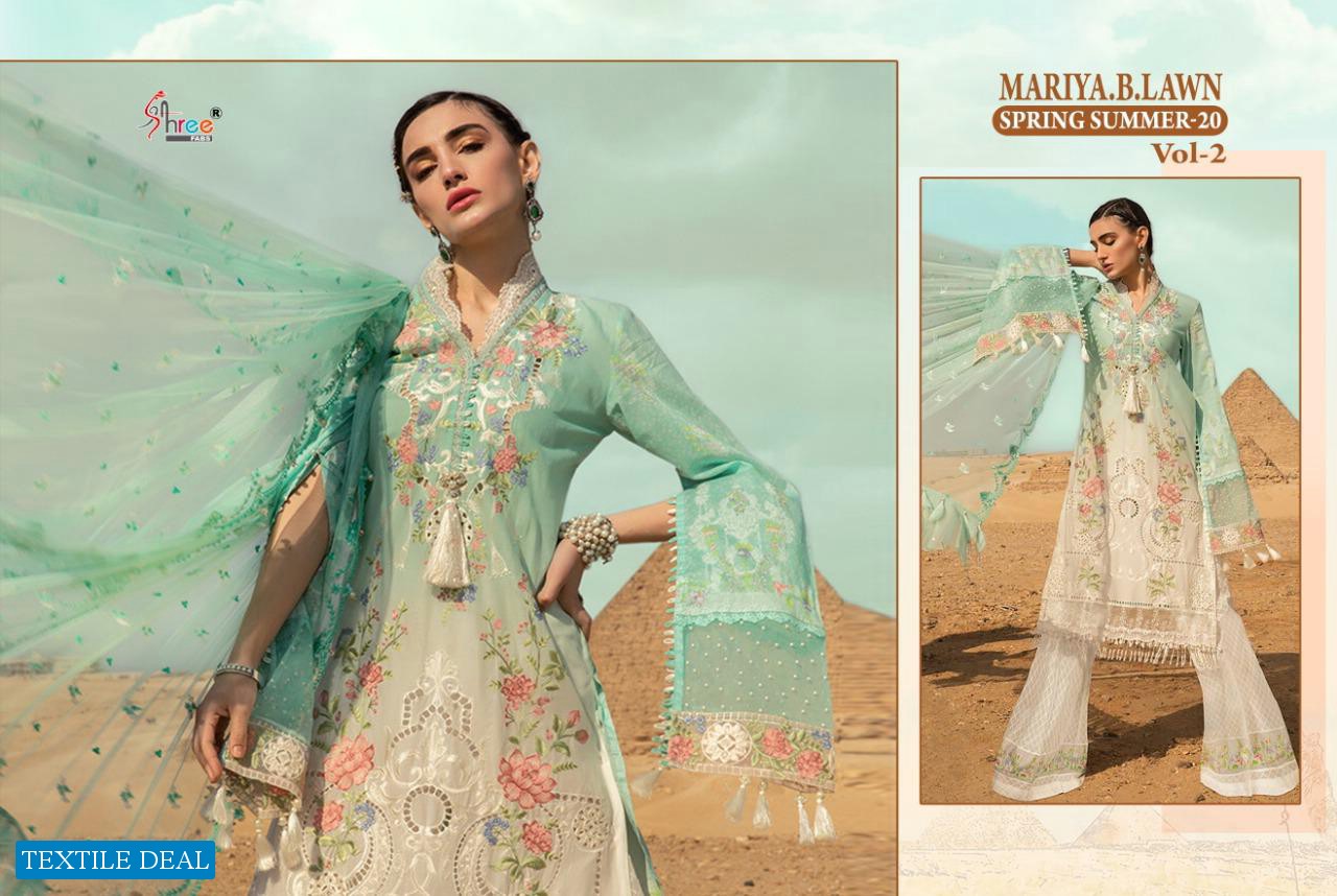 SHREE FABS MARIA B LAWN SPRING SUMMER 20 VOL 2 COTTON PAKISTANI SUITS