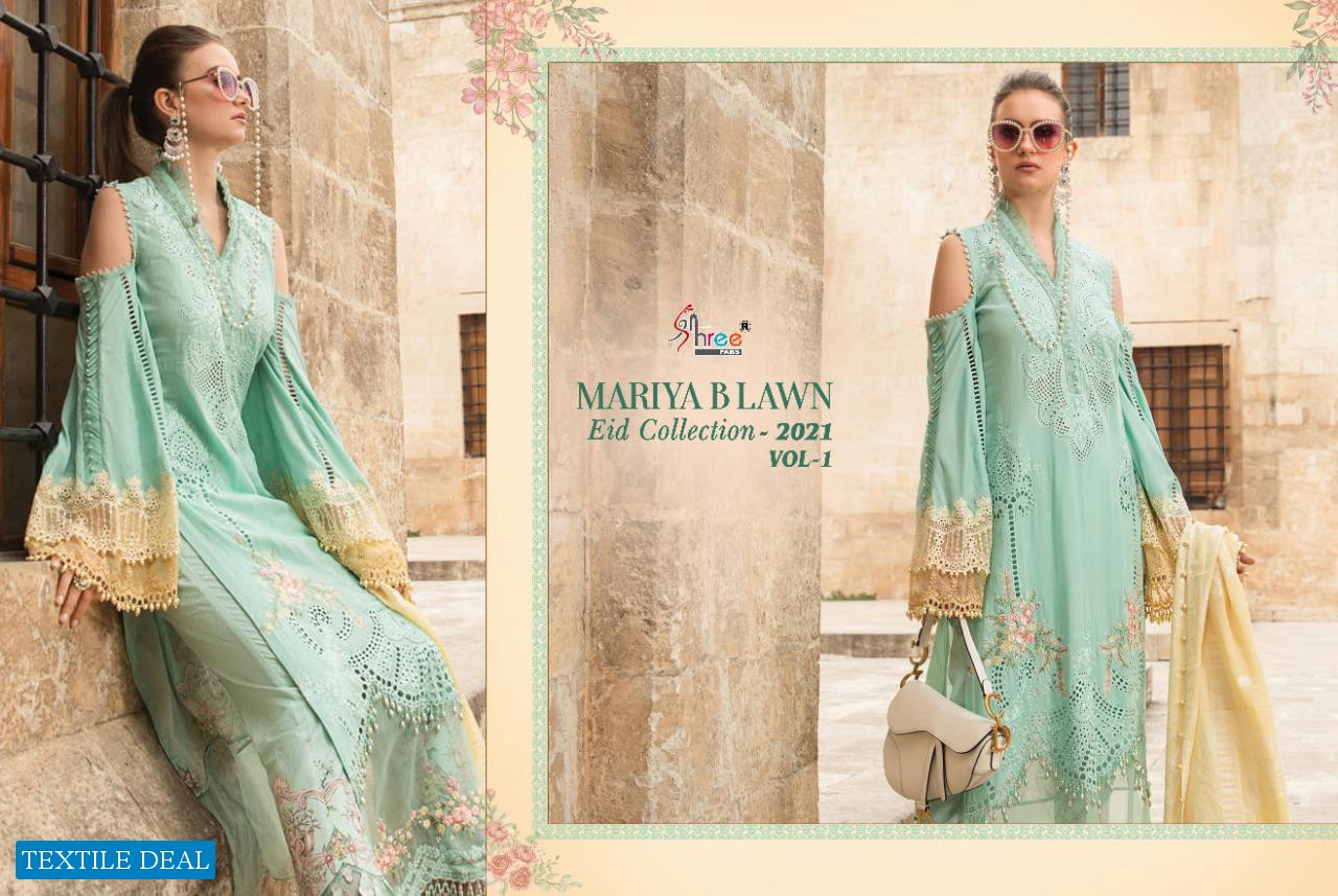 SHREE FABS MARIYA B LAWN EID 2021 VOL 1 LAWN COTTON PAKISTANI DRESSES