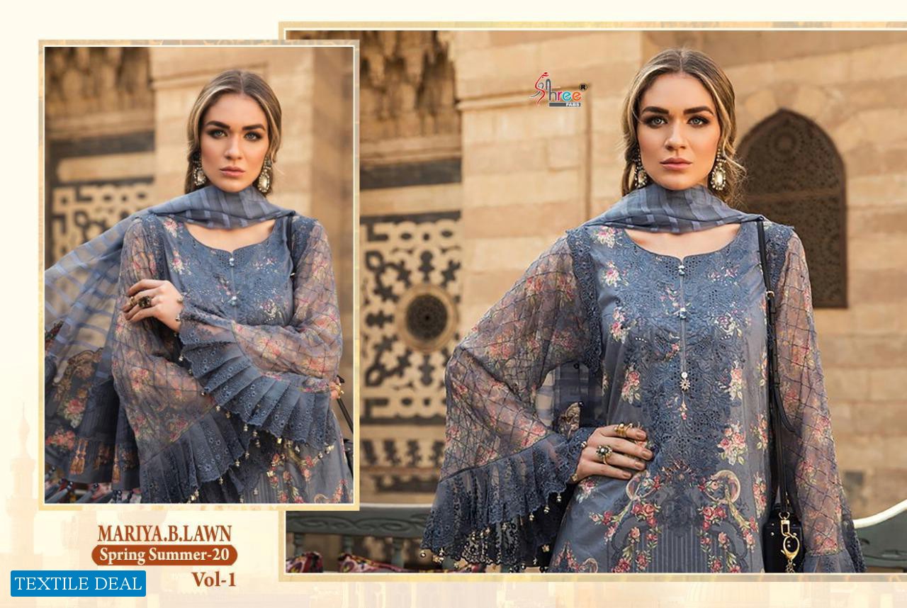 SHREE FABS MARIYA B LAWN SPRING SUMMER 20 VOL 1 COTTON PAKISTANI DRESS MATERIALS