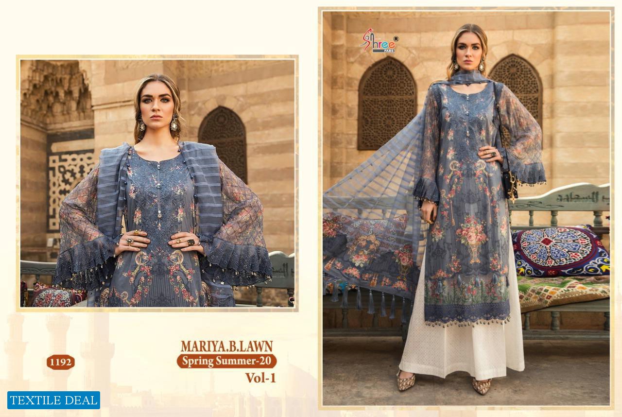 SHREE FABS MARIYA B LAWN SPRING SUMMER 20 VOL 1 COTTON PAKISTANI DRESS MATERIALS
