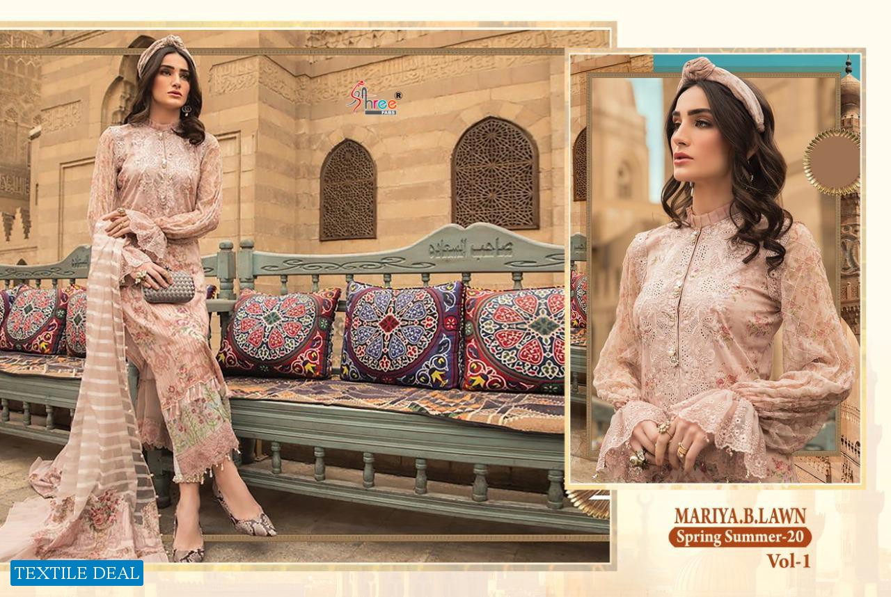 SHREE FABS MARIYA B LAWN SPRING SUMMER 20 VOL 1 COTTON PAKISTANI DRESS MATERIALS