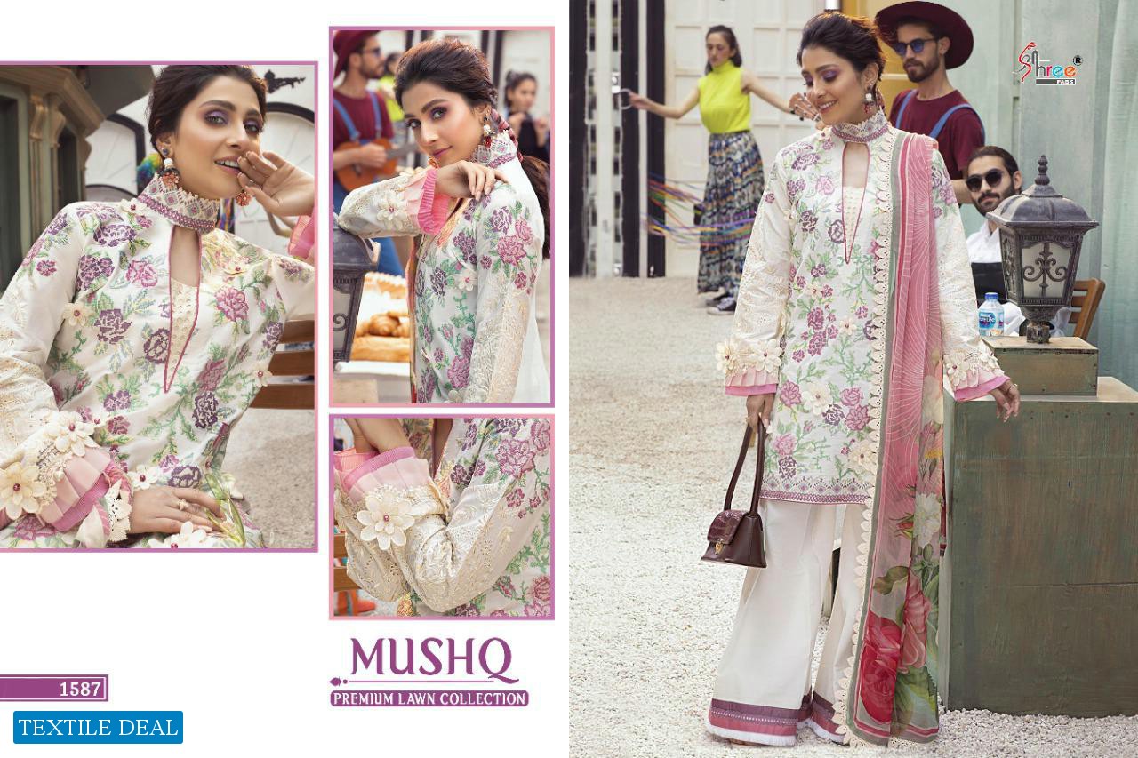 SHREE FABS MUSHQ PREMIUM LAWN COLLECTION OF PAKISTANI DRESSES