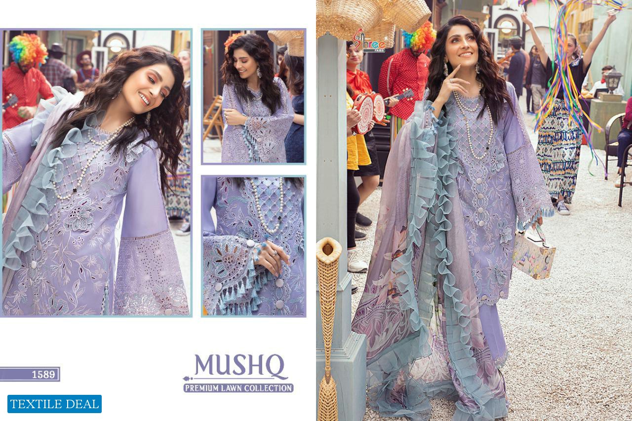 SHREE FABS MUSHQ PREMIUM LAWN COLLECTION OF PAKISTANI DRESSES