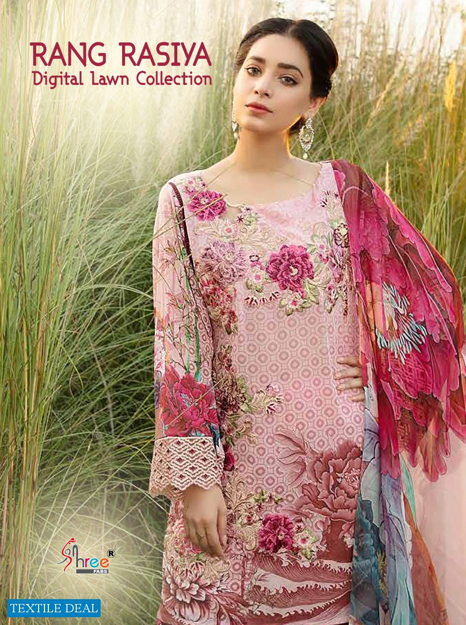 SHREE FABS RANGRASIYA DIGITAL LAWN COLLECTION HEAVY JAM PAKISTANI SUITS