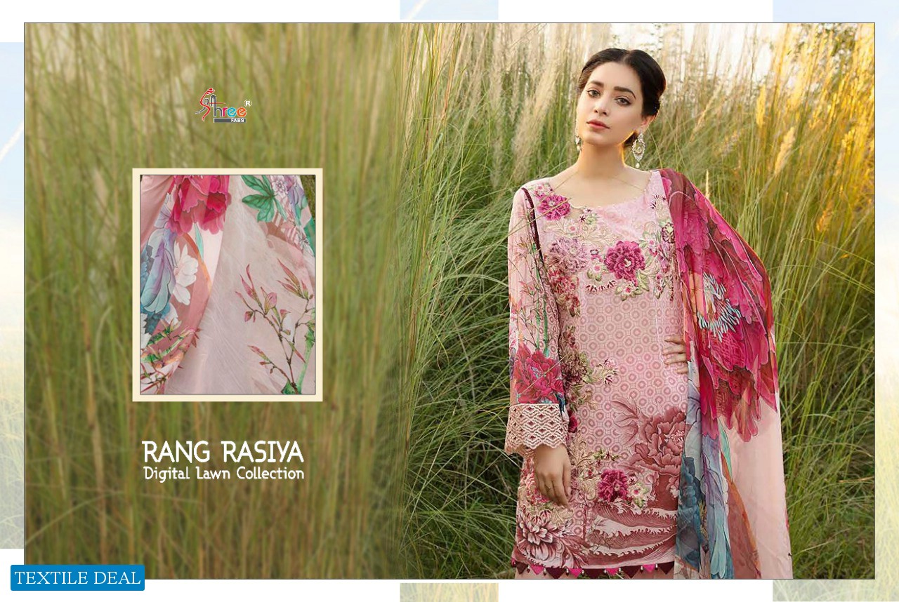 SHREE FABS RANGRASIYA DIGITAL LAWN COLLECTION HEAVY JAM PAKISTANI SUITS