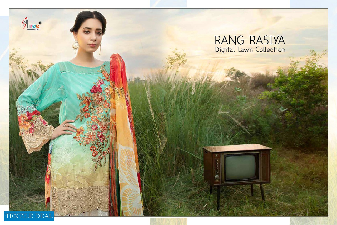 SHREE FABS RANGRASIYA DIGITAL LAWN COLLECTION HEAVY JAM PAKISTANI SUITS
