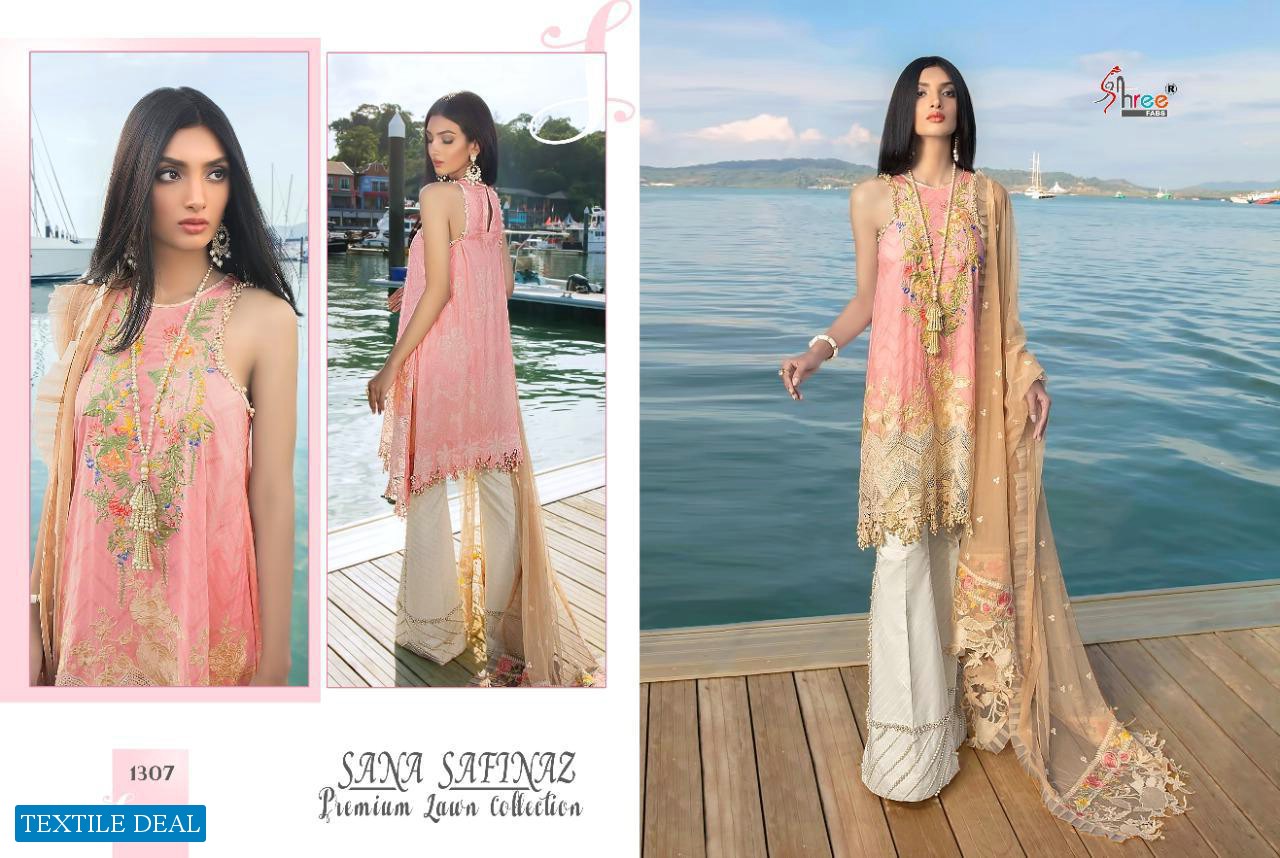 SHREE FABS SANA SAFINAZ PREMIUM LAWN COLLECTION COTTON PAKISTANI SUITS WHOLESALER
