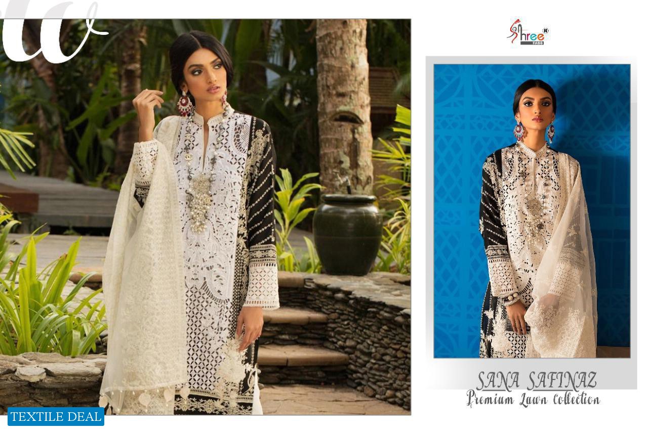 SHREE FABS SANA SAFINAZ PREMIUM LAWN COLLECTION COTTON PAKISTANI SUITS WHOLESALER