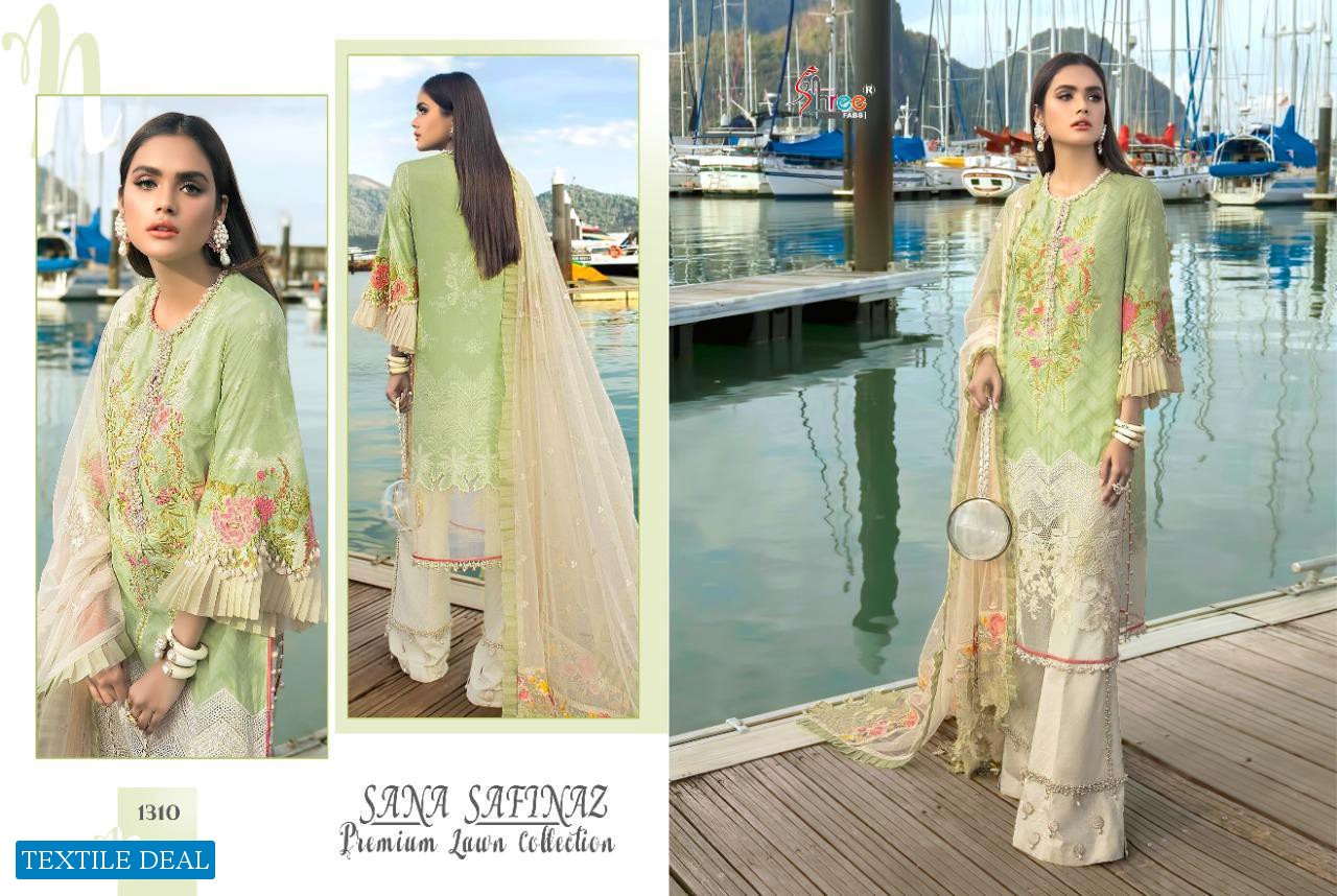 SHREE FABS SANA SAFINAZ PREMIUM LAWN COLLECTION COTTON PAKISTANI SUITS WHOLESALER