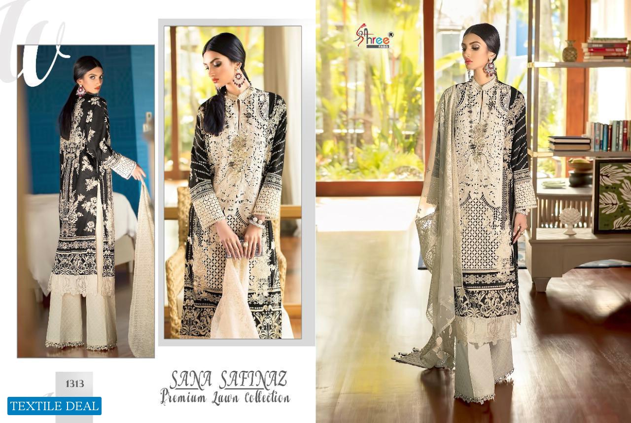 SHREE FABS SANA SAFINAZ PREMIUM LAWN COLLECTION COTTON PAKISTANI SUITS WHOLESALER