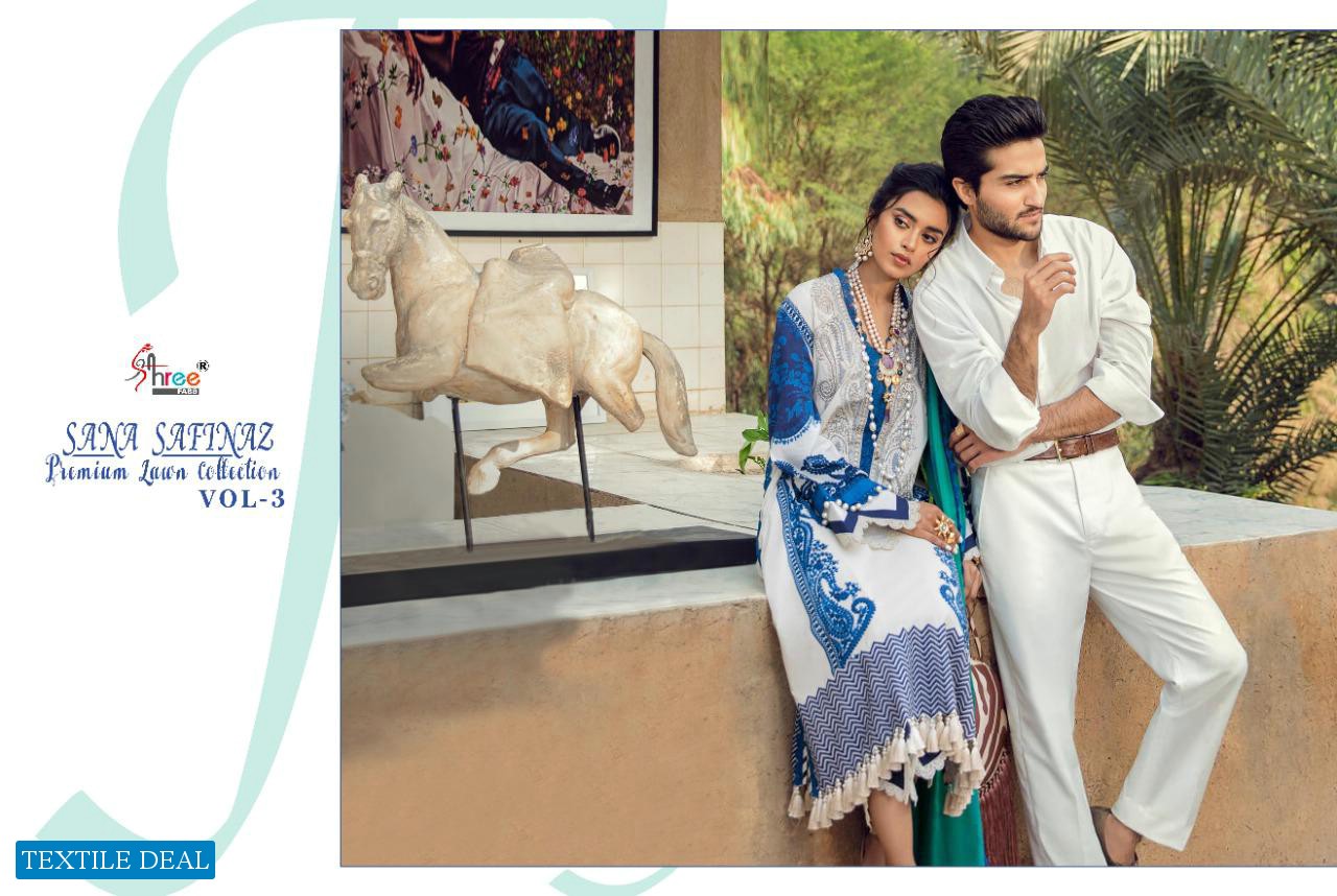 SHREE FABS SANA SAFINAZ PREMIUM LAWN VOL 3 PAKISTANI DRESSES WHOLESALER