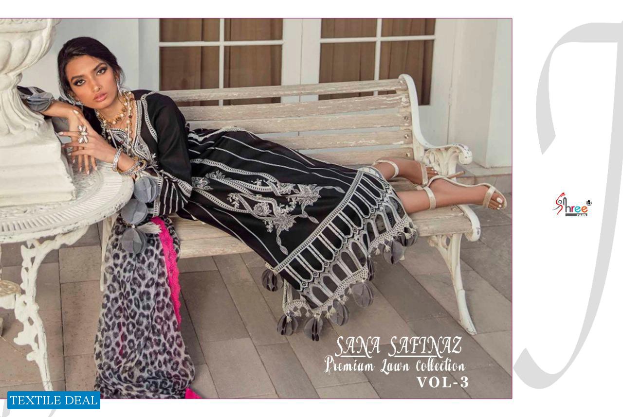 SHREE FABS SANA SAFINAZ PREMIUM LAWN VOL 3 PAKISTANI DRESSES WHOLESALER