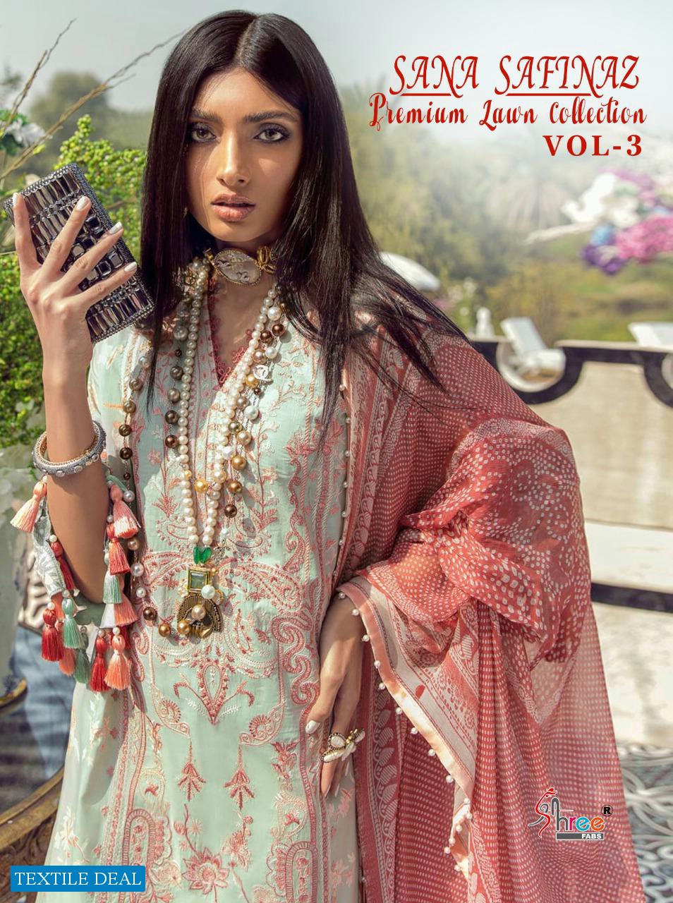 SHREE FABS SANA SAFINAZ PREMIUM LAWN VOL 3 PAKISTANI DRESSES WHOLESALER