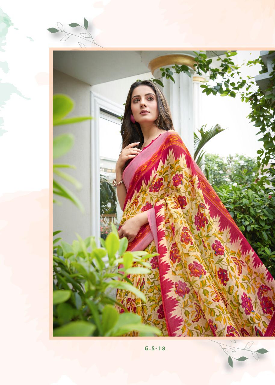 SHREYANS FASHION GHANDHRVA SILK PART 2 LINE SILVER BORDER CASUAL WEAR SAREE