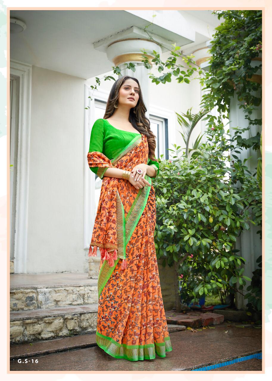 SHREYANS FASHION GHANDHRVA SILK PART 2 LINE SILVER BORDER CASUAL WEAR SAREE