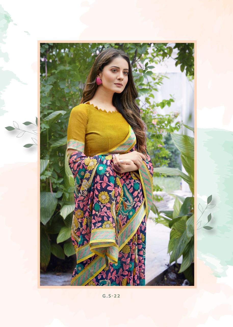 SHREYANS FASHION GHANDHRVA SILK PART 2 LINE SILVER BORDER CASUAL WEAR SAREE