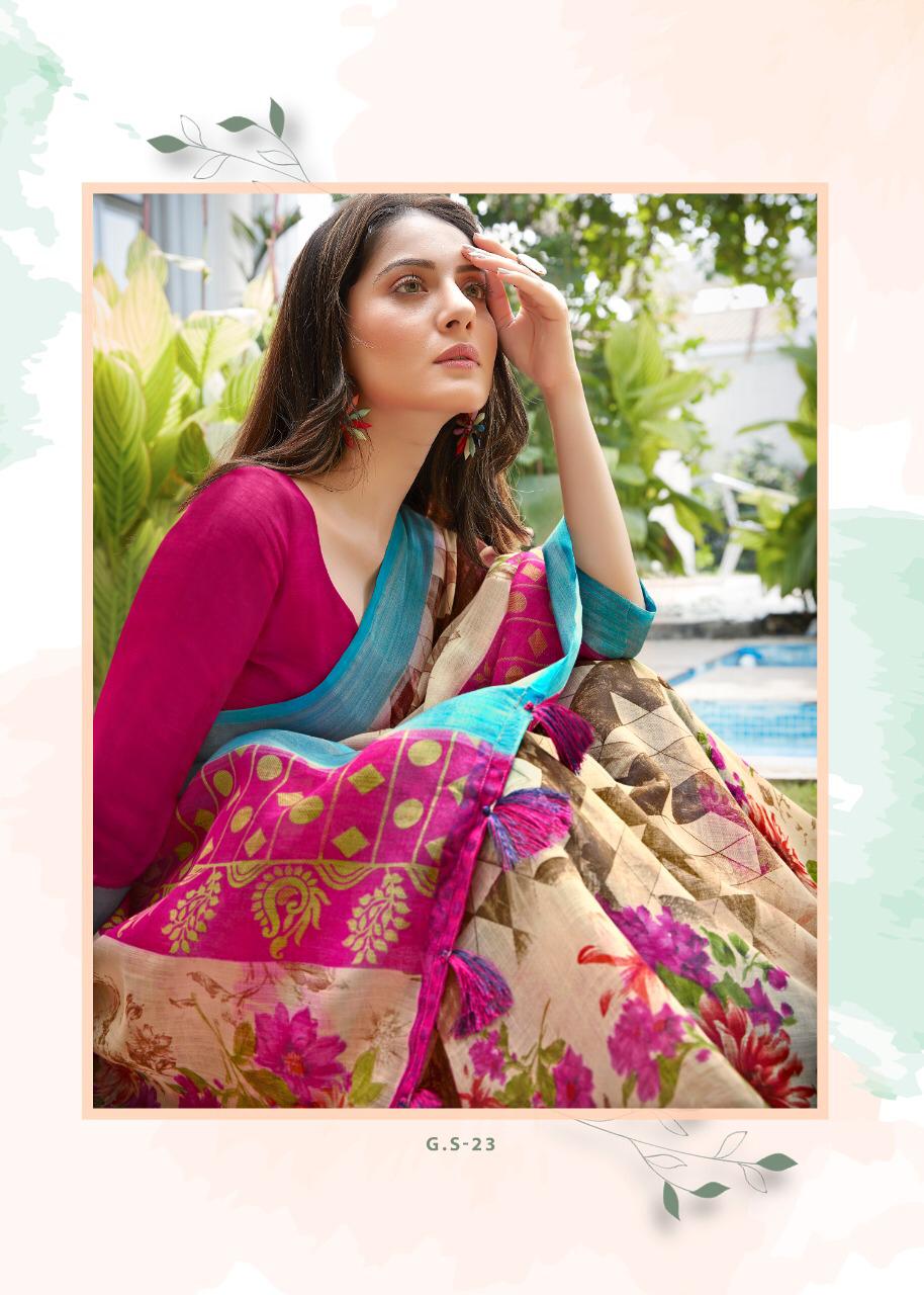 SHREYANS FASHION GHANDHRVA SILK PART 2 LINE SILVER BORDER CASUAL WEAR SAREE