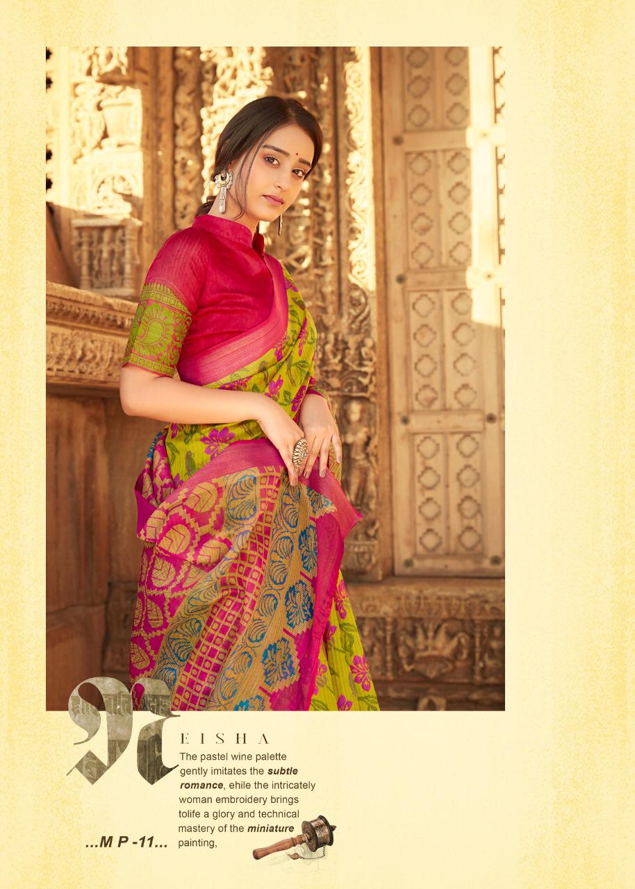 SHREYANS FASHION LAUNCH MUHURTAM PATTU CASUAL WEAR COTTON BASE SAREE CATALOGS SELLER