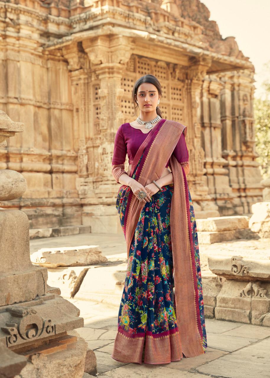 SHREYANS FASHION LAUNCH MUHURTAM PATTU CASUAL WEAR COTTON BASE SAREE CATALOGS SELLER