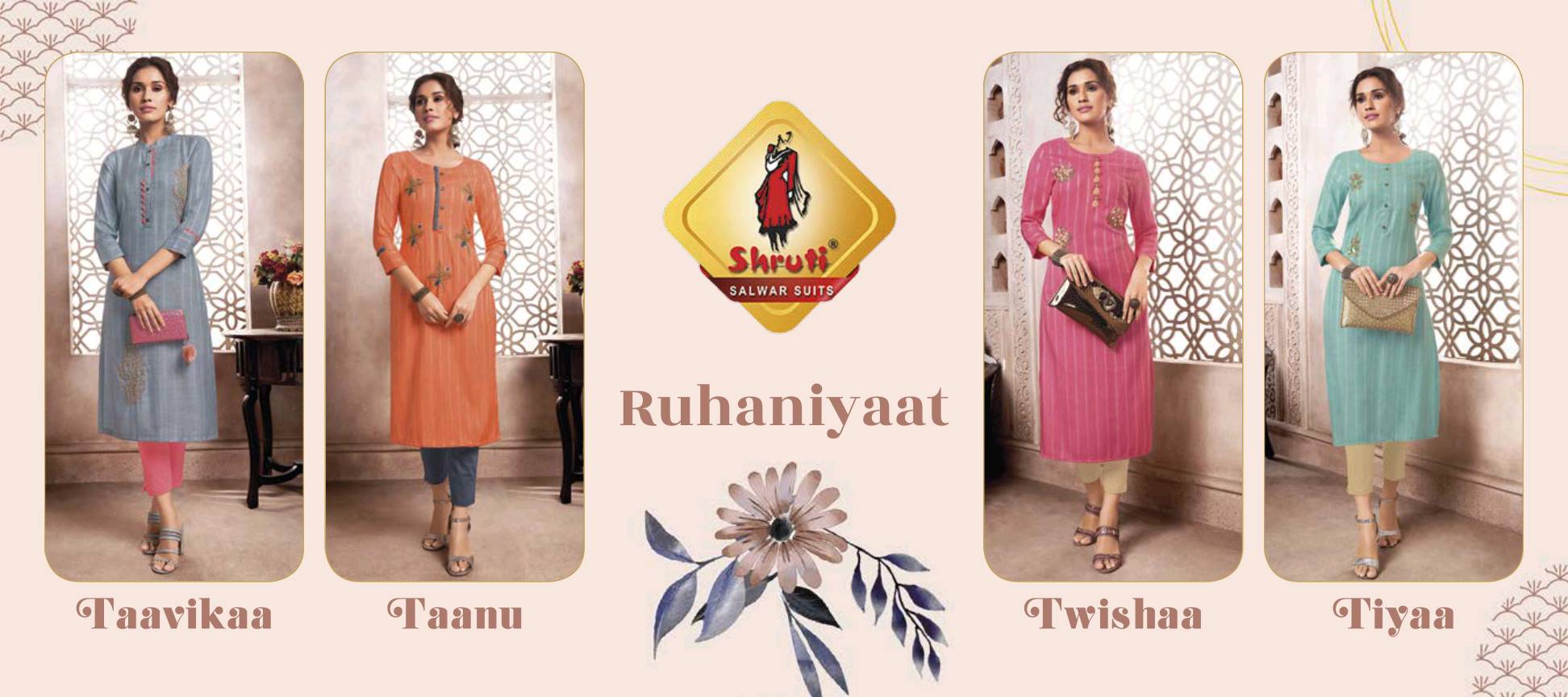 SHRUTI LAUNCHING RUHANIYAAT FANCY LONG KURTI AT WHOLESALE PRICE IN INDIA