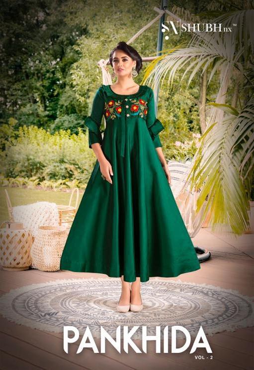 SHUBH NX PANKHIDA VOL 2 TAPETA SATIN LONG GOWN COLLECTION