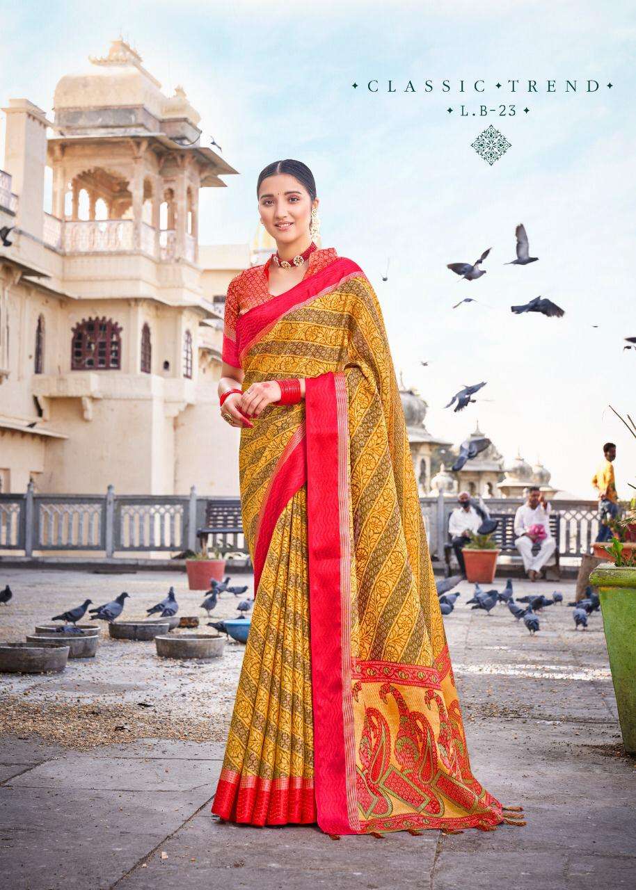 SHVETAMBAR CREATION LEHARIYA BRASO VOL 2 ELEGANT FANCY SARI LEADING WHOLESALER IN SURAT