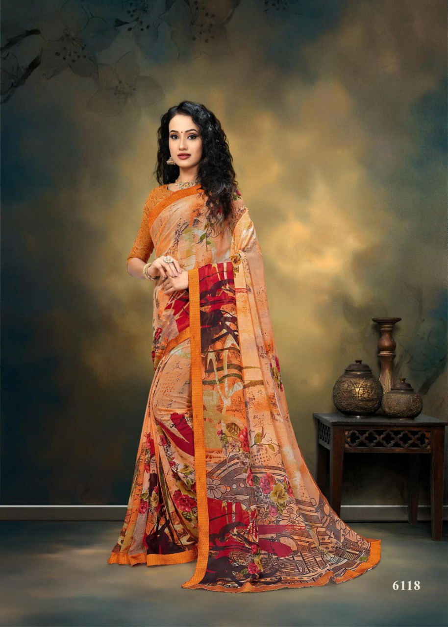 SITKA LAUNCHING FUZZY PATTRON VOL 18 DANI PRINTED SAREE AT LOWEST PRICE