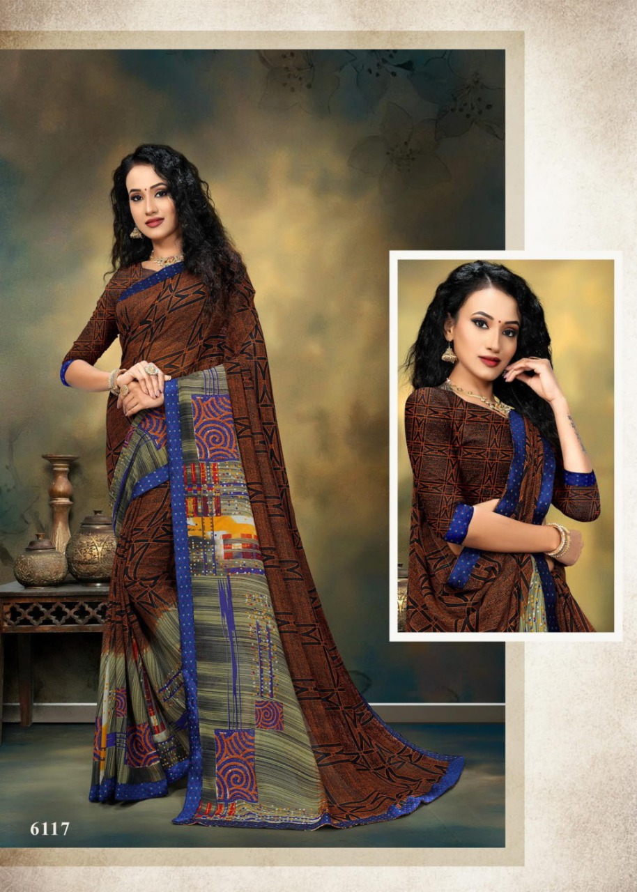 SITKA LAUNCHING FUZZY PATTRON VOL 18 DANI PRINTED SAREE AT LOWEST PRICE